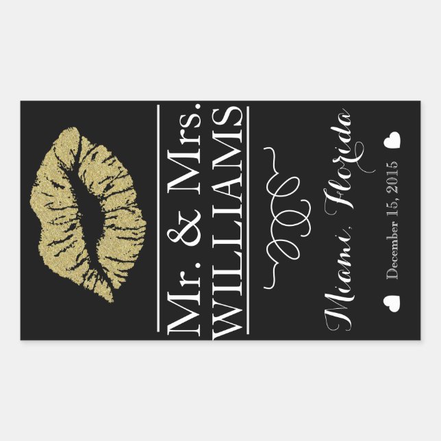 custom Wedding wine bottle label table centre lips (Front)