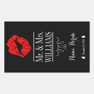 custom Wedding wine bottle label table centre lips