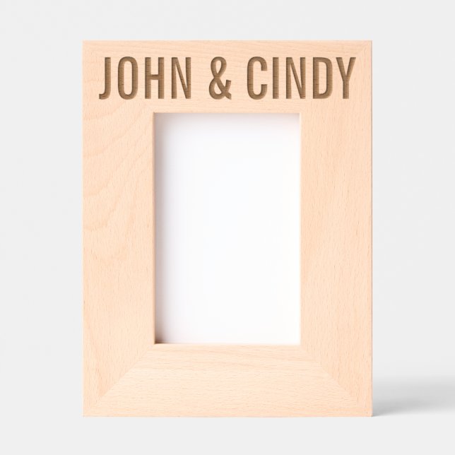 CUSTOM  WEDDING WOOD ETCHED FRAMES (Front)