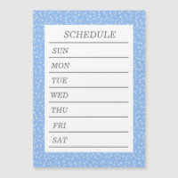 Custom Weekly Schedule with Text and White Backgro