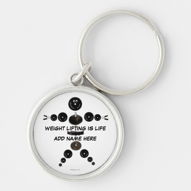 Custom Weight Lifting Fun Key Ring (Front)