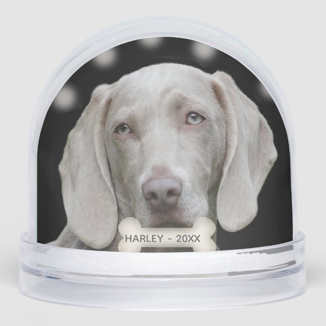 Custom Weimaraner Dog Photo Snowglobe (Front)