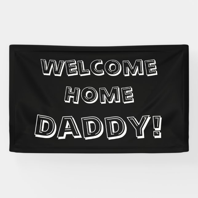 Custom Welcome Home Banner black Personalized (Horizontal)