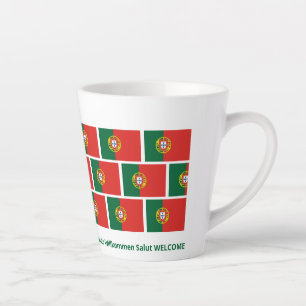 Custom WELCOME Portugal Flag Latte Mug
