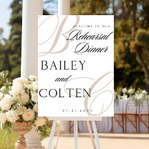 Custom Welcome Sign Rehearsal Dinner Night Before 