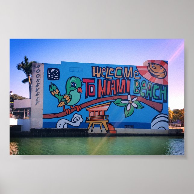Custom Welcome to Miami Beach Florida Graffiti  Poster (Front)