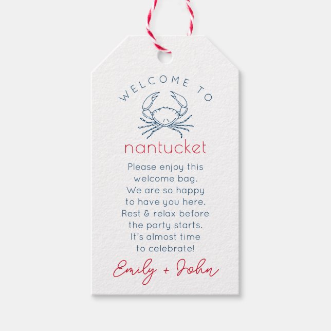 Custom Welcome to Nantucket wedding Tag (Front)