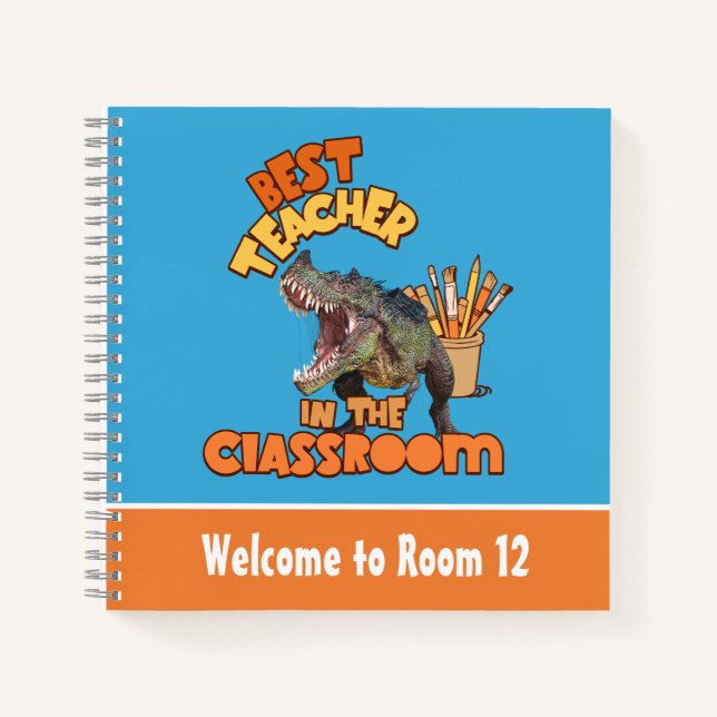 Custom Welcome to Room Funny Dinosaur Notebook (Front)