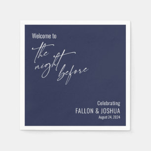 Custom Welcome to The Night Before Navy Blue Sign Napkin