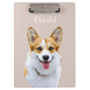 Custom Welsh Corgi Dog Personalised Drawing Clipboard