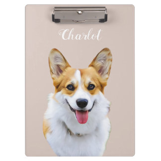 Custom Welsh Corgi Dog Personalised Drawing Clipboard