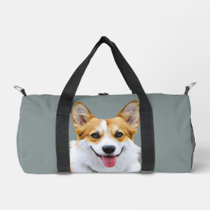 Custom Welsh Corgi Dog Personalised Drawing Duffle Bag