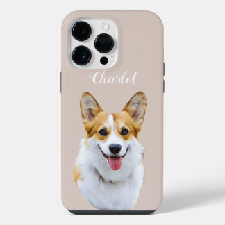 Custom Welsh Corgi Dog Personalised Drawing iPhone 14 Pro Max Case