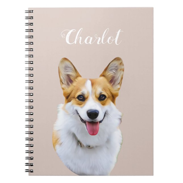 Custom Welsh Corgi Dog Personalised Drawing Notebook (Front)