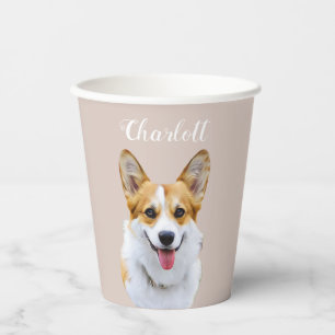 Custom Welsh Corgi Dog Personalised Drawing Paper Cups
