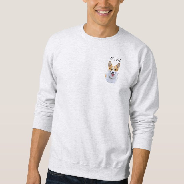 Custom Welsh Corgi Dog Personalised Drawing Sweatshirt (Front)