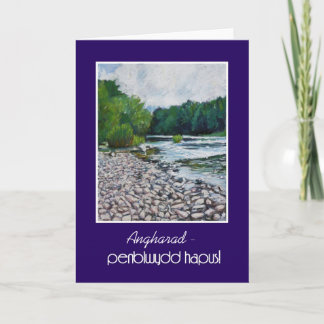 Custom Welsh Greeting Birthday Card: River Usk Card