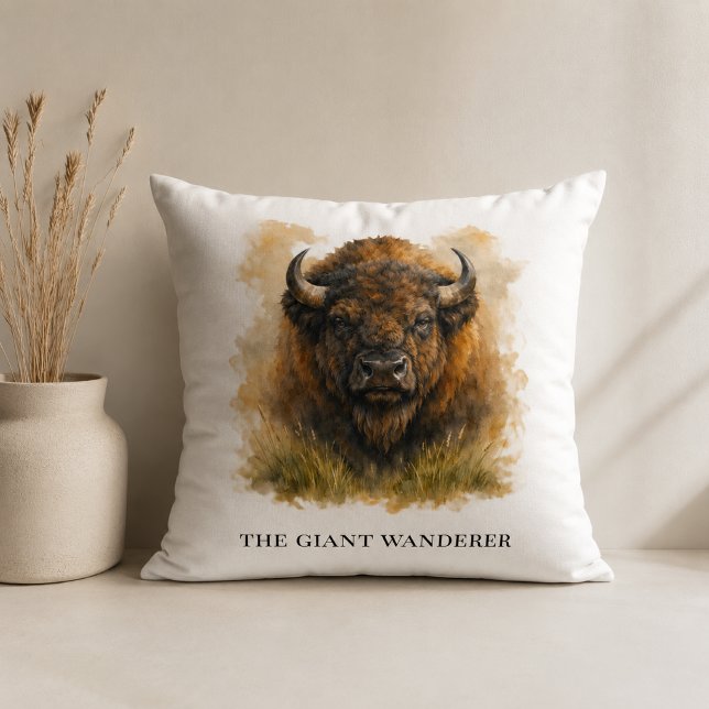 Custom Western Bison Sofa Accent Cushion (Creator Uploaded)