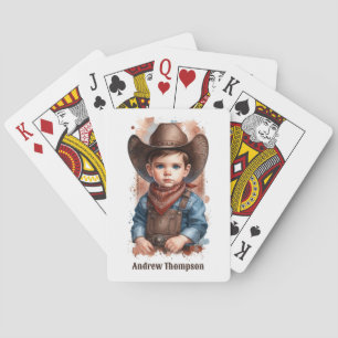 Custom Western Cowboy Birthday Playing Cards