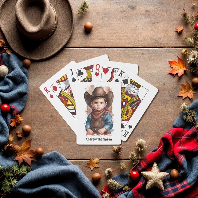 Custom Western Cowboy Birthday Playing Cards (Custom Western Cowboy Birthday Poker Cards)