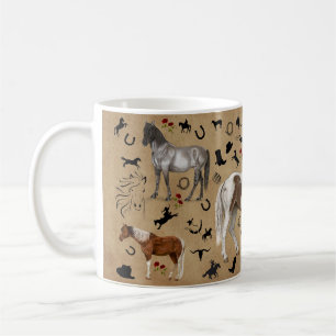 Custom Western Horse Full Wrap Coffee Mug Design