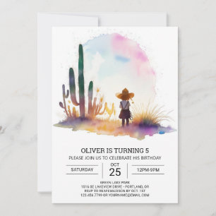Custom Western Kids Cowboy Birthday Invitation