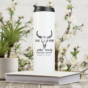 Custom Western Wedding Bachelorette Party Group Thermal Tumbler