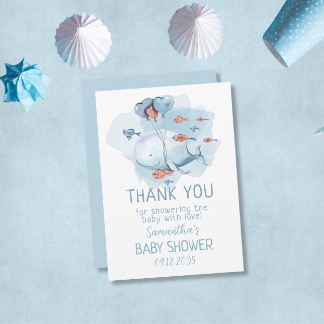 Custom Whale Boy Baby Shower Guest Thank You (Custom Whale Boy Baby Shower Guest Thank You
)