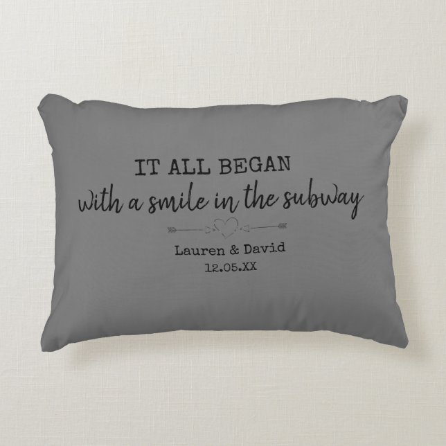Custom Where It All Began Chic Valentine's Day Acc Decorative Cushion (Front)