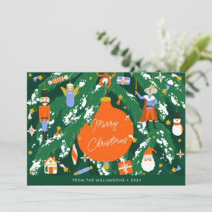Custom Whimsical Christmas Nutcracker Festive  Holiday Card
