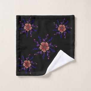 Custom Whimsical Copper and Purple Folk Art Floral Wash Cloth