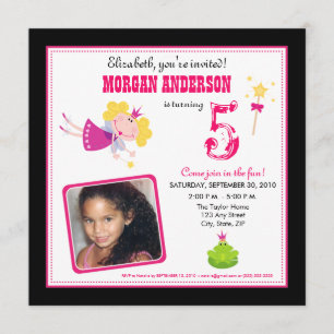:custom: Whimsical Fairies Birthday Invite: black Invitation