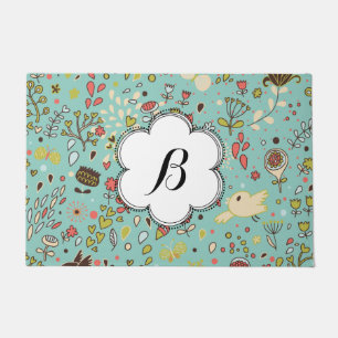 Custom Whimsical Flower Garden Doormat