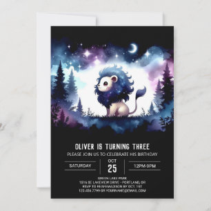 Custom Whimsical Lion Birthday Invitation