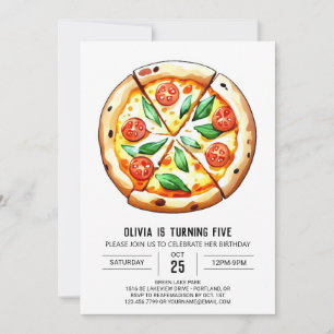 Custom Whimsical Pizza Birthday Invitation