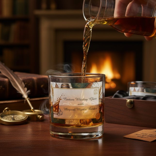 Custom Whiskey Glass with Magical Mystic Border  (Creator Uploaded)