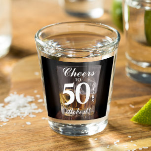 Custom Whiskey Rocks Birthday Shot Glass