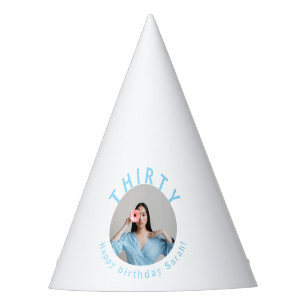 Custom White 30th Birthday Party Hat