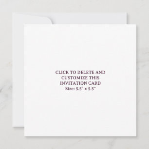 Custom White 5.5" x5.5" Flat Invitation Card