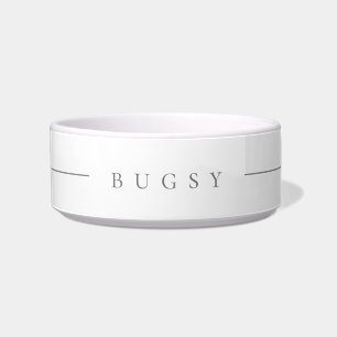 Custom: White and grey name pet bowl