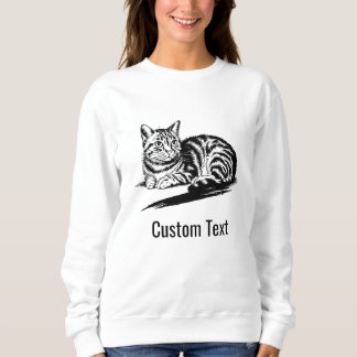 Custom White Black Cat Mom Cute Graphic Pet Photo Sweatshirt