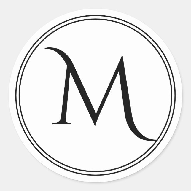 Custom White Black Monogram Letter Seals (Front)