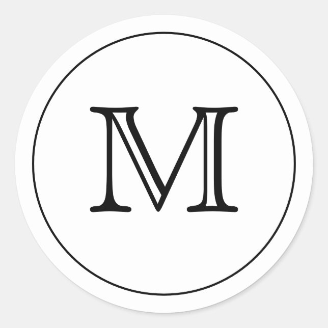 Custom White Black Monogram Letter Seals (Front)