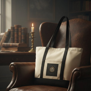 Custom White Black Royal Society Antiquarian Tote Bag