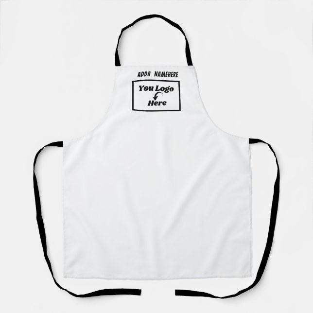 Custom White Blank Your Logo Business Marketing Apron (Front)