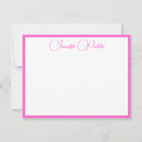 Custom White Border Pink Handwritten Script Name