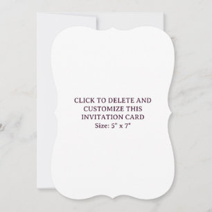 Custom White Bracket 5" x 7" Flat Invitation