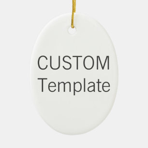 Custom White Ceramic OVAL Christmas Tree Ornament