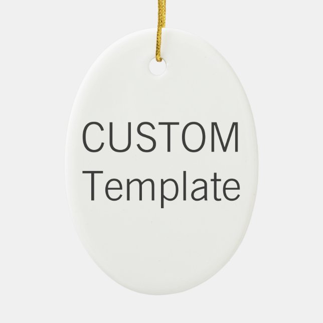Custom White Ceramic OVAL Christmas Tree Ornament (Front)