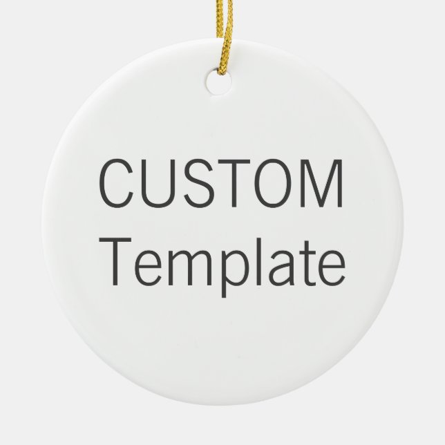 Custom White Ceramic ROUND Christmas Tree Ornament (Front)